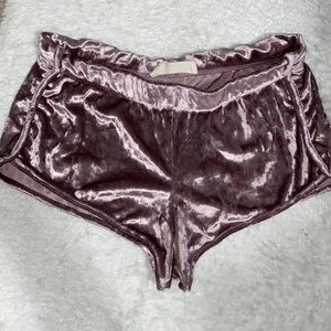 Purple Velvet Shorts